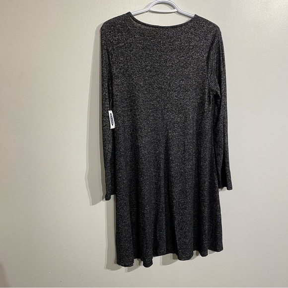 NWT Old Navy plush knit swing dress Chic charcoal grey Long Sleeve medium - Picture 4 of 8